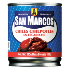 San Marcos Caja Chiles Chipotles en Escabeche 215G/24P-Despensaenlinea