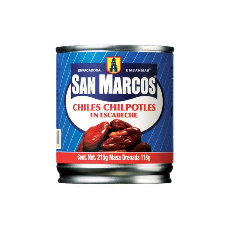 San Marcos Caja Chiles Chipotles en Escabeche 215G/24P-Despensaenlinea