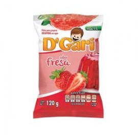 D´Gari Caja Gelatina Fresa de Agua D´Gari 120G/50P-Despensaenlinea