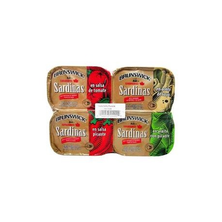 Brunswick Sardinas Brunswick Surtidas 8P/106G - ZK-Despensaenlinea