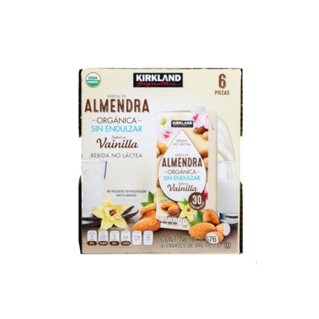 Kirkland Kirkland Signature Bebida de almendra orgánica sabor vainilla 6P/946M - KOZ-Despensaenlinea