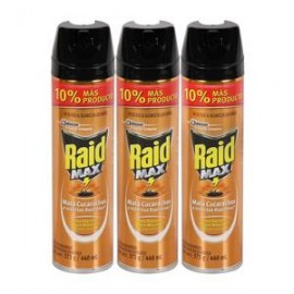 SC Johnson Pack de insecticida en aerosol Raid max 3P/440M - ZK-Despensaenlinea