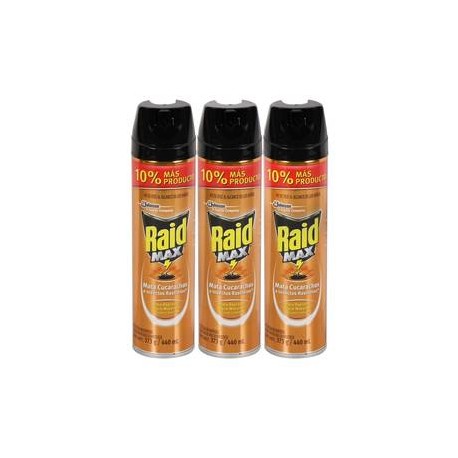 SC Johnson Pack de insecticida en aerosol Raid max 3P/440M - ZK-Despensaenlinea