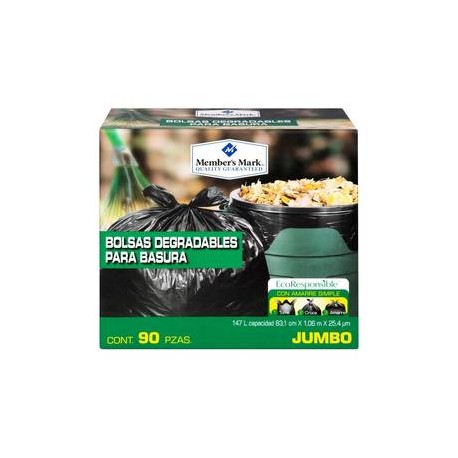 Member´s Mark Bolsa para Basura Member's Mark Jumbo Biodegradable 90P - ZK-Despensaenlinea