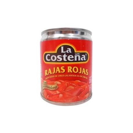 La Costeña Media Caja Chiles Rajas Rojas 220G/12P-Despensaenlinea