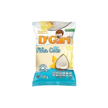 D´Gari Caja Gelatina Piña Coco D´Gari 120G/50P-Despensaenlinea