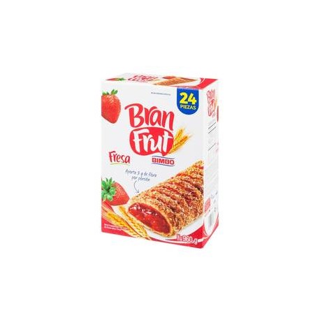 Grupo Bimbo Barras de Hojaldre Bran Frut Sabor Fresa 24P/40G - ZK-Despensaenlinea