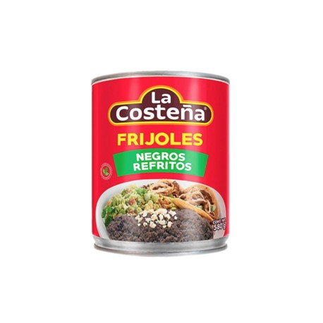 La Costeña Caja Frijoles Refritos negros 12L/580G-Despensaenlinea