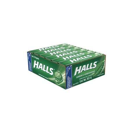 Mondelez Caja Dulce Macizo Halls Yerbabuena 30C/12P-Despensaenlinea