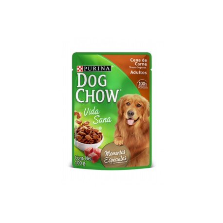 Nestlé Media caja alimento para perro Dog Chow cena carne en pouch 100G/12P-Despensaenlinea