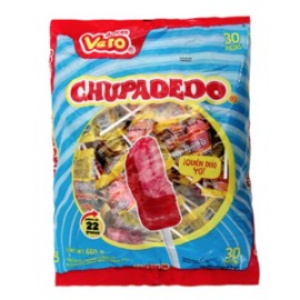 Vero Caja Paleta chupadedo rojo 24B/30P-Despensaenlinea