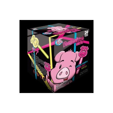 Cool Toons Caja Paleta Puerquito Neon 24C/24P-Despensaenlinea