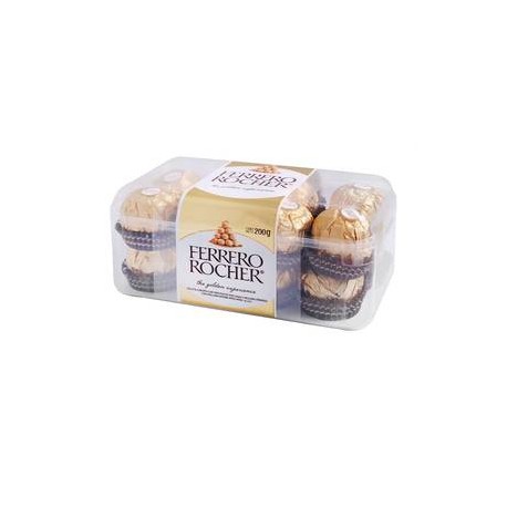 Ferrero Chocolate Ferrero Rocher Relleno con Avellana 16P - ZK-Despensaenlinea