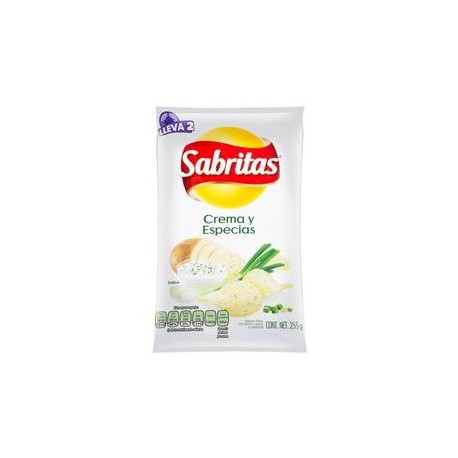 Pepsico Papas Sabritas Crema y Especias 255G - ZK-Despensaenlinea