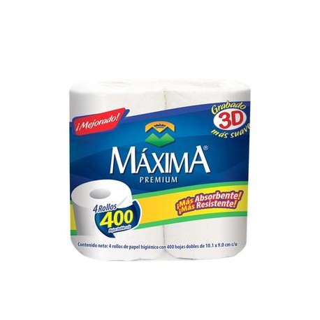 Maxima Bulto papel higiénico Maxima Premium 400H/4R/12P-Despensaenlinea