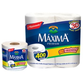 Maxima Bulto papel higiénico Maxima Premium 1R/400H/48R-Despensaenlinea