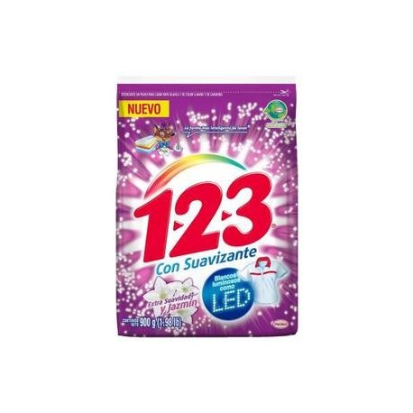 Henkel Caja Detergente 123 con suavizante 900G/20P-Despensaenlinea