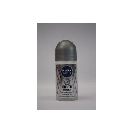 Beierdorf Media Caja Desodorante Nivea Roll On Silver Protect 50M/6P-Despensaenlinea