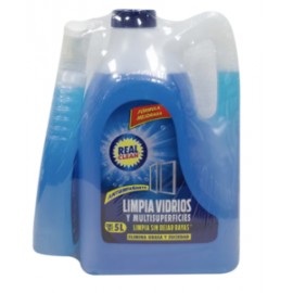 Real Clean Limpiador para vidrio Real Clean 5L - KOZ-Despensaenlinea