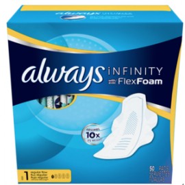 Procter & Gamble Always Infinity Flex Foam, toallas femeninas 50P - KOZ-Despensaenlinea