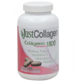 Just Collagen Colageno Hidrolizado,Calcio, Biotina, Vitamina C,E,K 180T - KOZ-Despensaenlinea