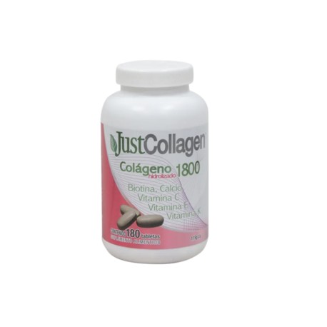 Just Collagen Colageno Hidrolizado,Calcio, Biotina, Vitamina C,E,K 180T - KOZ-Despensaenlinea