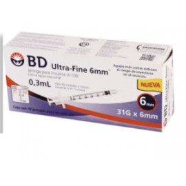 BD Ultra Fine Jeringa Bd Ultra Fine Insulina 0.3 mL 1 10P - KOZ-Despensaenlinea