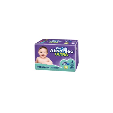 Kimberly Clark Caja pañales Absorsec Ultra Jumbo 4C/40P-Despensaenlinea