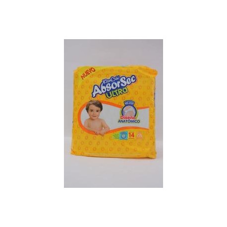 Kimberly Clark Caja Pañal Absorsec Chico 14P/8P-Despensaenlinea