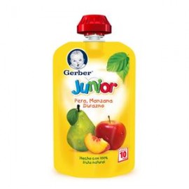 Nestlé Caja papilla Gerber junior manzana, pera y durazno 120G/12P-Despensaenlinea