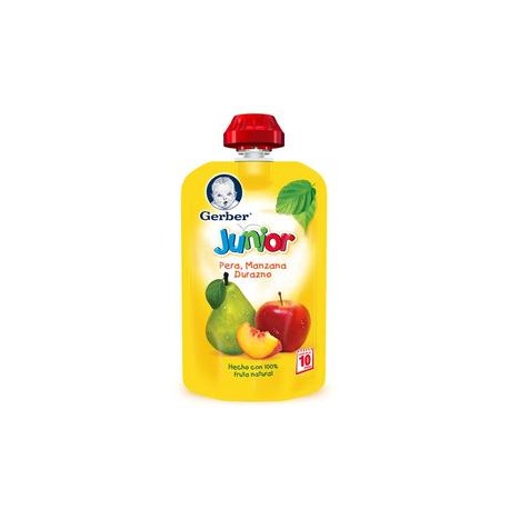 Nestlé Media caja papilla Gerber junior manzana pera y durazno 120G/6P-Despensaenlinea