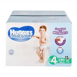 Kimberly Clark Pañales Etapa 4 Huggies UltraConfort 90P Niño - ZK-Despensaenlinea