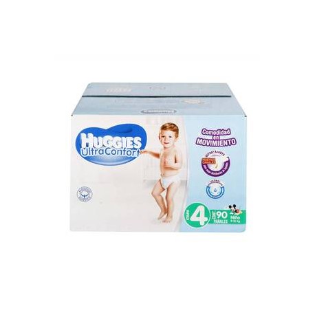 Kimberly Clark Pañales Etapa 4 Huggies UltraConfort 90P Niño - ZK-Despensaenlinea