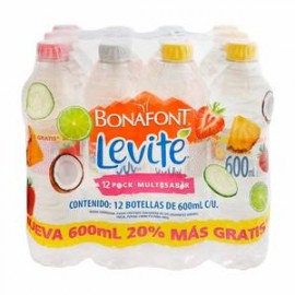 Danone Agua Saborizada Bonafont Levité Surtidos12P/600M - ZK-Despensaenlinea