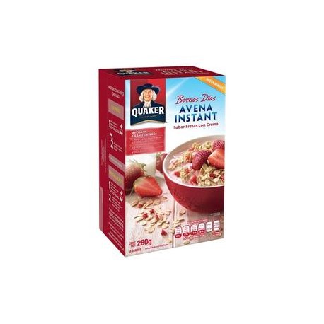 Pepsico Caja avena Quaker Instant fresas con crema 280G/12P-Despensaenlinea