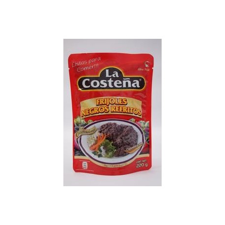 La Costeña Media Caja Frijol Negro Refrito Bolsa 220G/6P-Despensaenlinea