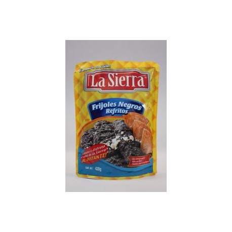 Sabormex Media Caja Frijol Negro Refrito Bolsa La Sierra 430G/12P-Despensaenlinea
