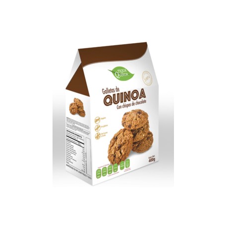 Tiqua Quinoa Tiqua galletas de quinoa con chispas de chocolate 400G  -  KOZ-Despensaenlinea