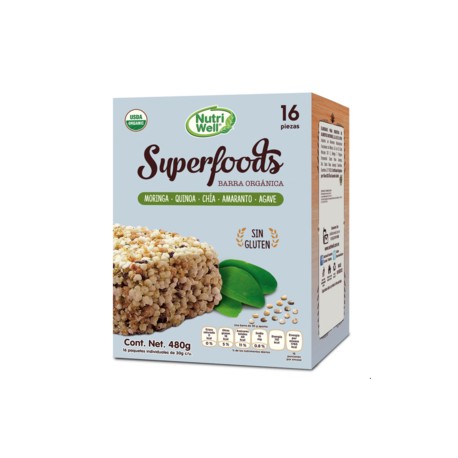 Nutriwell Nutri Well barra orgánica superfoods 16P/30G - KOZ-Despensaenlinea