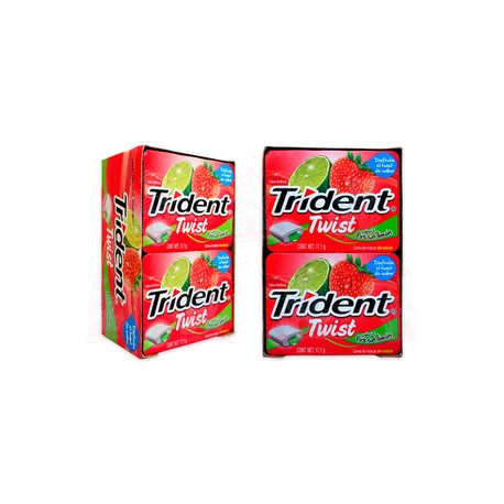 Mondelez Media Caja Chicle Trident Twist Fresa Limon 9B/10P-Despensaenlinea