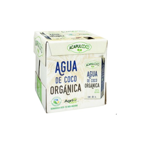 Acapulcoco Acapulcoco agua de coco orgánica 6P/1L - KOZ-Despensaenlinea