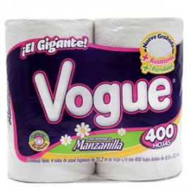 Kimberly Clark Medio Bulto Papel Higiénico Vogue 400H/12P/4R-Despensaenlinea