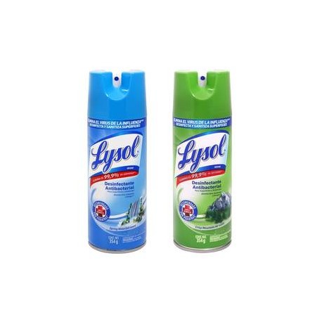 Reckitt Benckiser Pack desinfectante antibacterial Lysol aerosol 2P/354G - ZK-Despensaenlinea