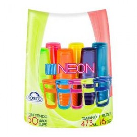 Bosco Vasos desechables Bosco Neon 150P/16 OZ - ZK-Despensaenlinea