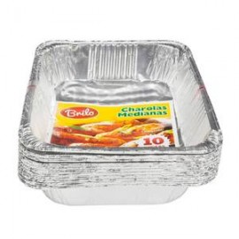 Brilo Charolas de Aluminio Brilo Medianas 10P - ZK-Despensaenlinea