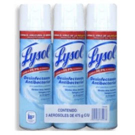 Reckitt Benckiser Spray desinfectante Lysol 3P/475G - KOZ-Despensaenlinea