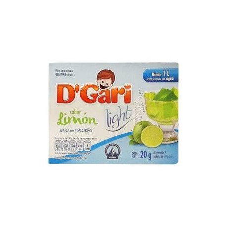 DÂ´Gari Media Caja Gelatina D'Gari Light Limón 20G/12P-Despensaenlinea