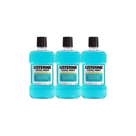 Johnson & Johnson Enjuague Bucal Listerine Cool Mint 3P/500M - ZK-Despensaenlinea