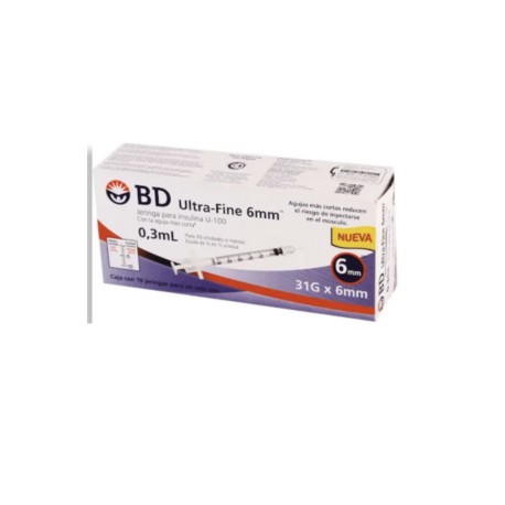 BD Ultra Fine Jeringa Bd Ultra Fine Insulina 0.3 mL 1 10P - KOZ-Despensaenlinea