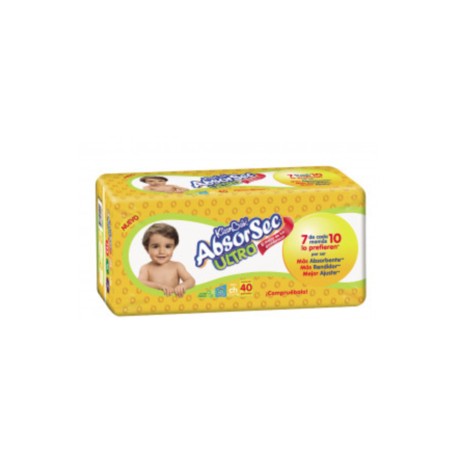 Kimberly Clark Caja Pañal Absorsec Chico 40P/4C-Despensaenlinea